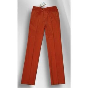 NWT Borrelli Napoli Orange Cotton Pants IT 52 34W